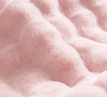 Carpet Dekor Bubble Yumuşak Suni Tavşan Tüyü Halı Pudra-Pembe