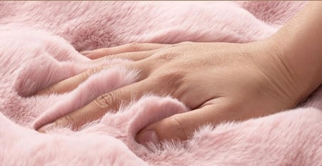 Carpet Dekor Bubble Yumuşak Suni Tavşan Tüyü Halı Pudra-Pembe