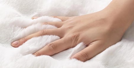 Carpet Dekor Bubble Yumuşak Suni Tavşan Tüyü Halı Beyaz