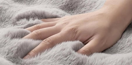 Carpet Dekor Bubble Yumuşak Suni Tavşan Tüyü Halı Gri