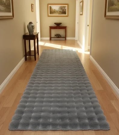 Carpet Dekor Bubble Yumuşak Suni Tavşan Tüyü Halı Antrasit