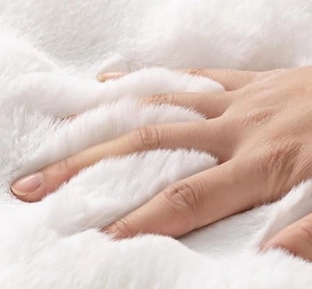 Carpet Dekor Bubble Yumuşak Suni Tavşan Tüyü Halı Krem