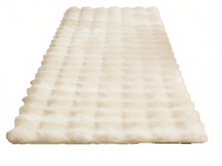 Carpet Dekor Bubble Yumuşak Suni Tavşan Tüyü Halı Krem