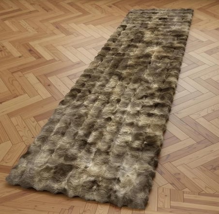 Carpet Dekor Bubble Yumuşak Lüx Peluş Halı Kahve-Beyaz