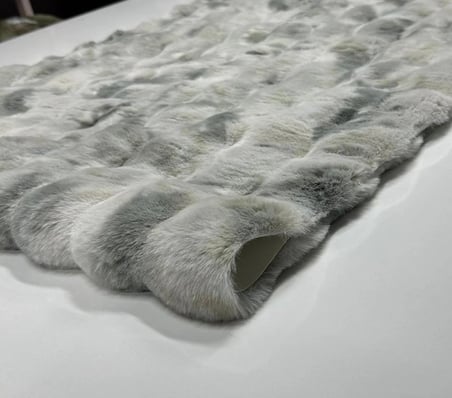 Carpet Dekor Bubble Yumuşak Lüx Peluş Halı Gri-Beyaz