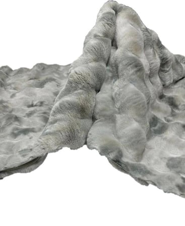 Carpet Dekor Bubble Yumuşak Lüx Peluş Halı Gri-Beyaz