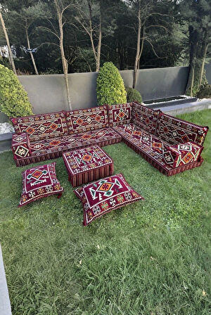 Şark Köşesi Yer Minderi Takımı Otantik Rahat Oturma Minderi Salon Balkon İçin