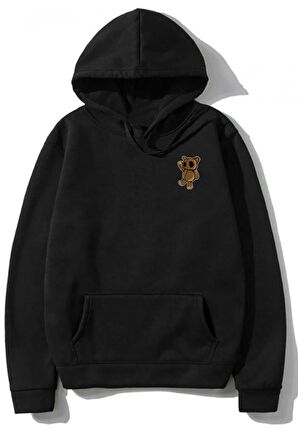 3 Iplik Kapüşonlu Oversize Kalıp Hoodie Dead Bear Tasarımlı Unisex Sweatshirt