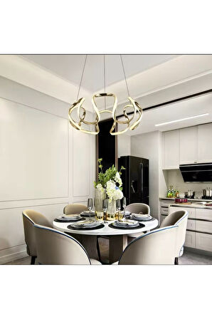 Balen modern sarkıt ledli GOLD avize salon mutfak hol 3 renk modlu avize