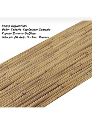 Kamış Çit Bambu Çit Hasır Doğal 1,00 X 5,00 Metre (TELLİ)