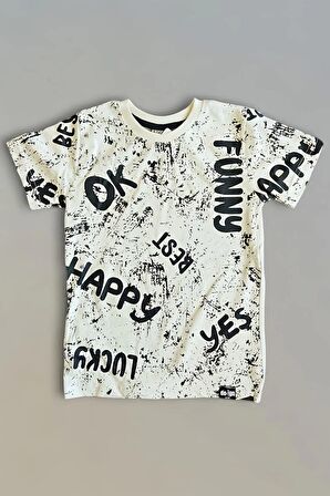 Happy Luck Yazı Desenli Erkek Çocuk Eşofman Takım