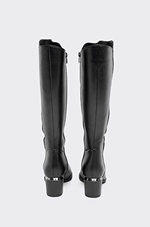 Hakiki Deri Kalın Topuklu Kadın Çizme