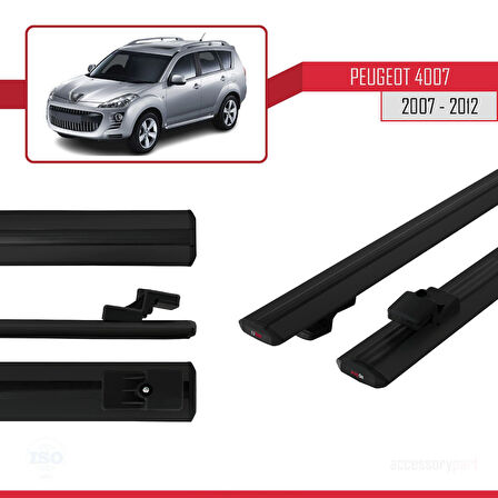 Peugeot 4007 2007-2012 Arası ile Uyumlu BASIC Model Ara Atkı Tavan Barı Siyah 2 Adet