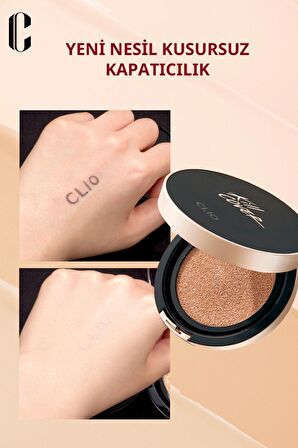 Mat Bitişli Kapatıcılık Sunan Cushion Clio Kill Cover Fixer Cushion+Refill (04 Ginger) SPF50+ PA+++