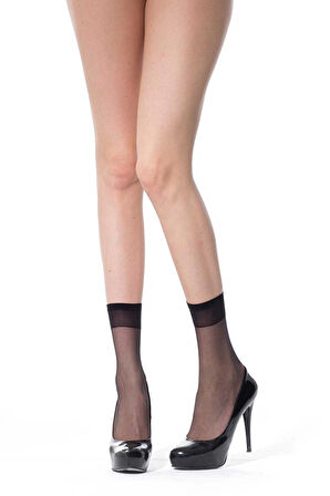 biçomi 12 Adet Fit Soket Çorap 15 denye 500 Siyah