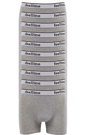 biçomi 10 adet Feelline Gri Pamuklu Doğal Likralı Erkek Boxer