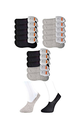 biçomi Siyah ve Gri Erkek Babet Çorap 15 çift