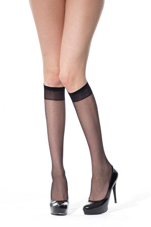 biçomi 6 Adet İnce Dizaltı Çorap 20 denye 500 Siyah