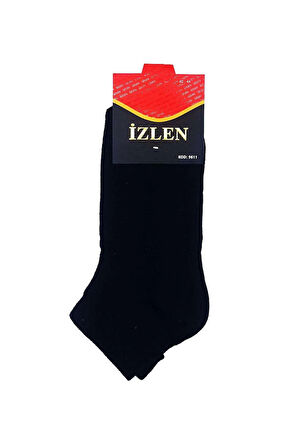 biçomi Siyah Erkek Kısa Spor Çorap 12 Çift