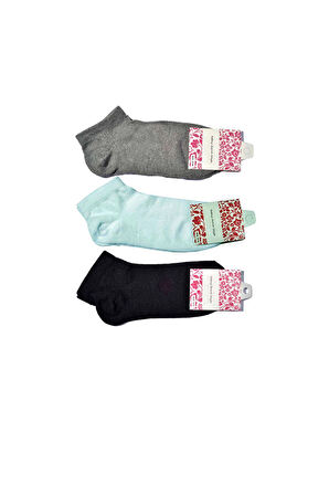 biçomi Siyah Gri ve Beyaz Kadın Bilek Çorap 15 çift