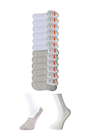 biçomi Gri ve Beyaz Erkek Babet Çorap 12 çift