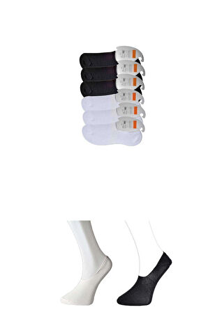 biçomi Siyah ve Beyaz Erkek Babet Çorap 6 çift