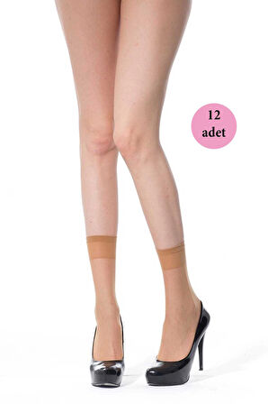 biçomi 12 Adet İnce Soket Çorap 20 denye 57 Ten