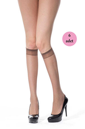 biçomi 6 Adet İnce Dizaltı Çorap 20 denye 86 Vizon