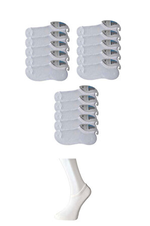 biçomi Beyaz Erkek Görünmez Çorap 15 çift