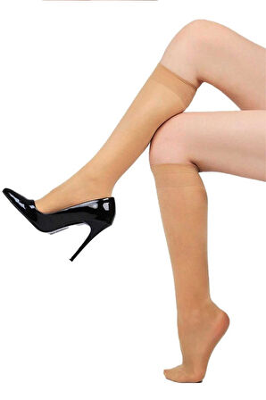 biçomi 12 Adet Fit Dizaltı Çorap 15 denye 57 Ten