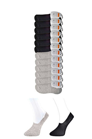 biçomi Siyah ve Gri Erkek Babet Çorap 12 çift