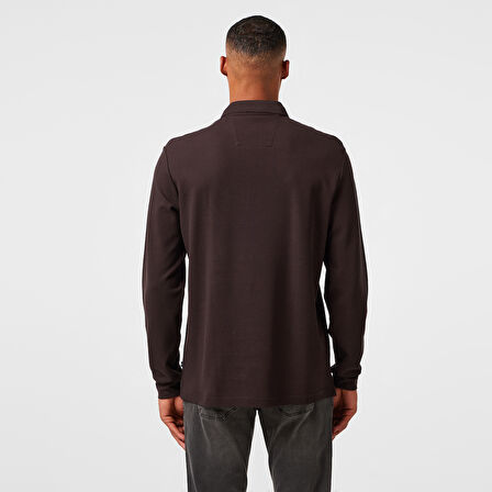 Nautica Erkek Kahverengi Uzun Kollu Polo Yaka T-Shirt