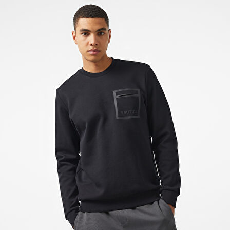Nautica Erkek Siyah Regular Fit Sweatshirt