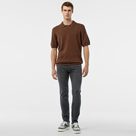 Nautica Erkek Kahverengi Classic Fit Kısa Kollu Triko