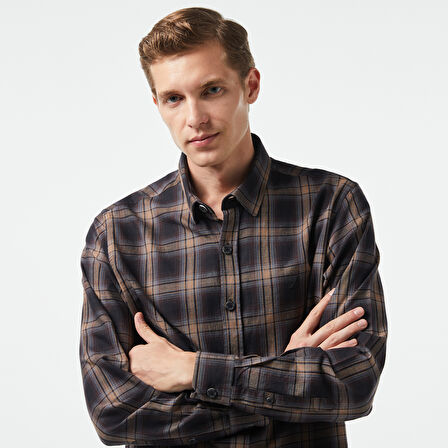 Nautica Erkek Kahverengi Classic Fit Gömlek