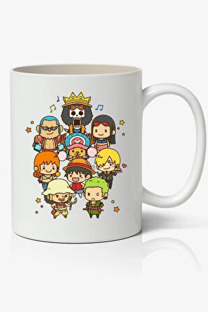 One Piece Karakterler Luffy Temalı Beyaz Kupa Bardak Sevgiliye Arkadaşa Hediye