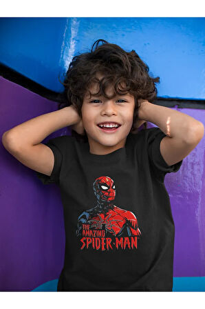 The Amazing Spider-Man Baskılı Unisex Örümcek Adam Film Çocuk Tişört (1-12 YAŞ)