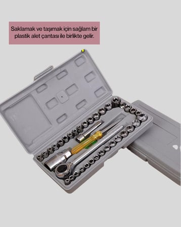 Çok Amaçlı 40 Parça Lokma Anahtar Takımı Korozyona Dayanıklı Çelik