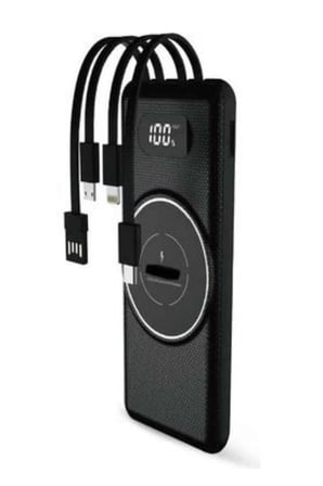 Wireless Powerbank 10000 Mah LED Ekranlı Dahili Kablolu Hızlı Şarj
