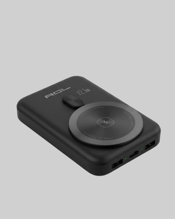 LCD Ekranlı Kablosuz Powerbank Type C ve USB Çıkışlı