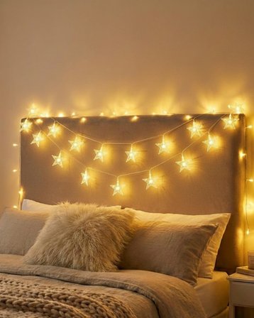 Dekoratif Yıldız LED Aydınlatma 5 Metre Sabit Işık İç Mekan Kullanım