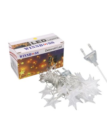 5 Metre 20 Yıldızlı LED Işık Zinciri Daylight Beyaz Salon ve Oda Dekoru