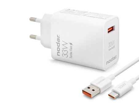 Type-C Hızlı Şarj Seti 33W Usb Adaptörlü - Beyaz ND1006