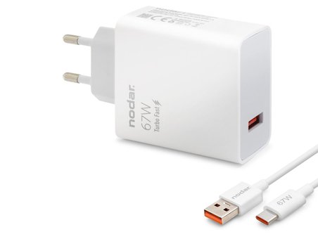 Type-C Hızlı Şarj Seti 67W Usb Adaptörlü - Beyaz ND1008