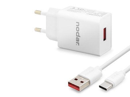 Type-C Hızlı Şarj Seti 12W 2.4A Usb Adaptörlü - Beyaz ND1005