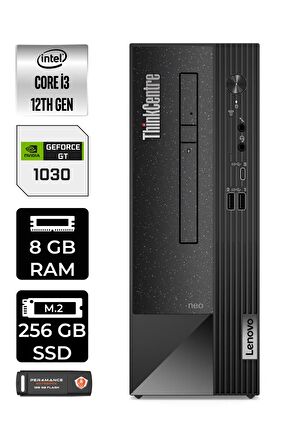 Lenovo NEO 50S i3 12100 8GB RAM 256GB SSD GT1030/4GB W11HOME 11SX002VTX MASAÜSTÜ PC & PER4 BELLEK