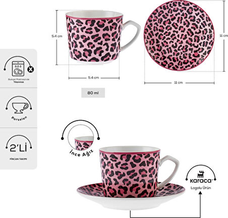 Karaca Britney 2 Kişilik Kahve Fincan Takımı 80 Ml