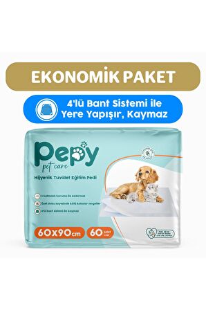 60x90 Hijyenik Tuvalet Eğitim Pedi 30'lu 2 Paket 60 Adet