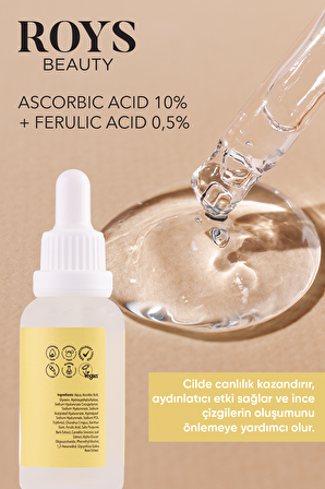 ROYS Beauty Vitamin C Serum Aydınlatıcı & Renk Tonu Eşitleyici 30 Ml