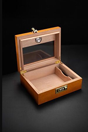 Falconetti Kahverengi Camlı Humidor Şifreli Puro Kutusu rd29khv